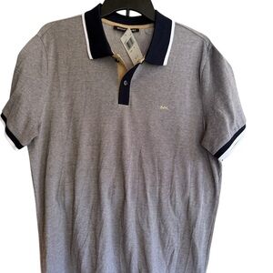 Michael Kors Navy Polo Shirt with white Trim size M new